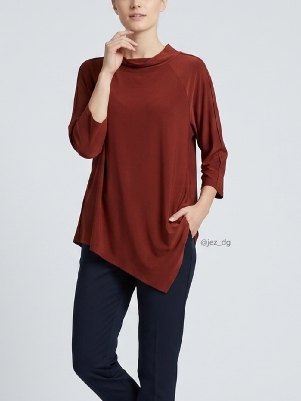 H103 SYMPLI Asymmetrical Blouse